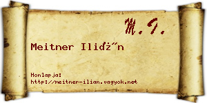Meitner Ilián névjegykártya